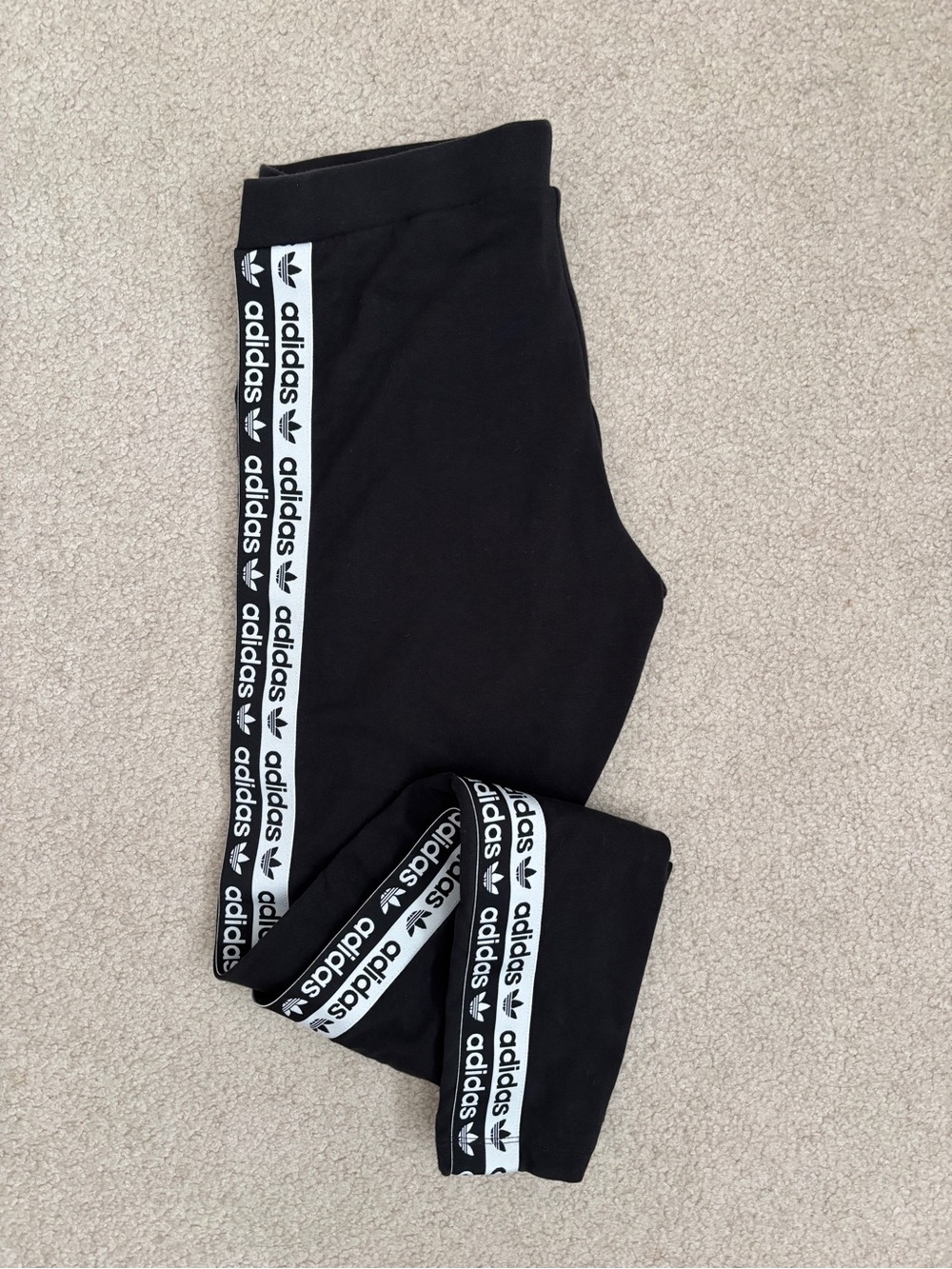 adidas Black Joggers with White Logo Side Tape